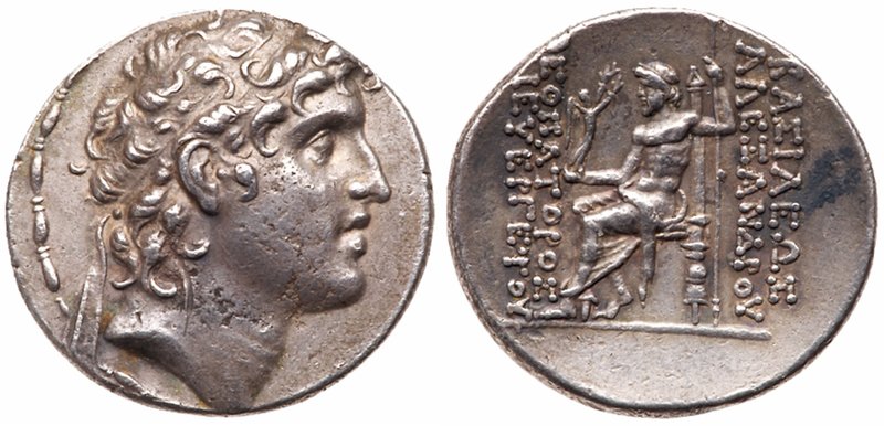 Seleukid Kingdom. Alexander I Balas. Silver Tetradrachm (16.77 g), 152/1-145 BC....