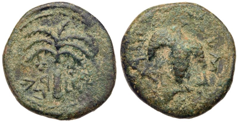 Judaea, Bar Kokhba Revolt. &AElig; Small Bronze (3.06 g), 132-135 CE. Irregular ...