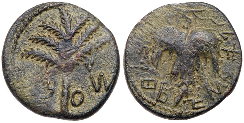 Judaea, Bar Kokhba Revolt. &AElig; Medium Bronze (9.05 g), 132-135 CE. Year 2 (1...