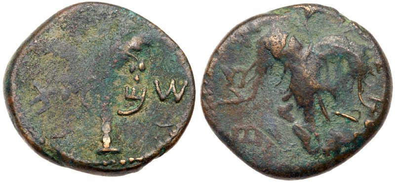 Judaea, Bar Kokhba Revolt. &AElig; Medium Bronze (9.89 g), 132-135 CE. Year 2 (1...