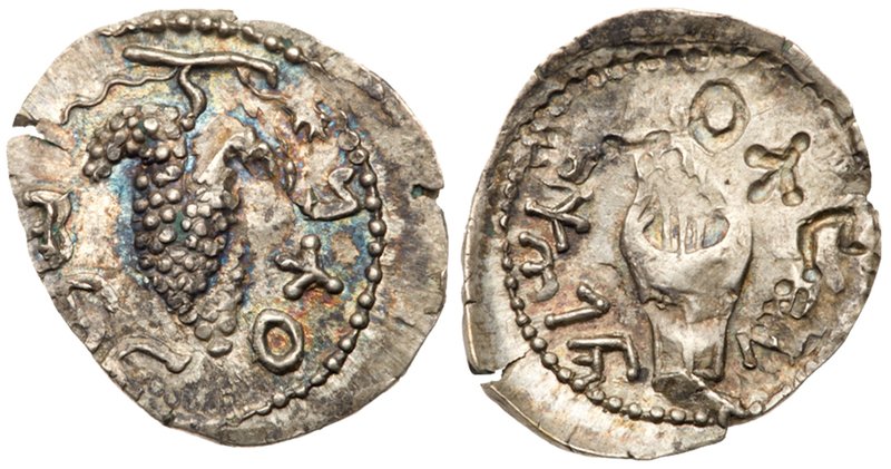 Judaea, Bar Kokhba Revolt. Silver Zuz (3.34 g), 132-135 CE. Undated, attributed ...