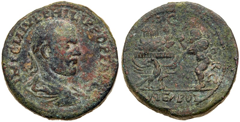 Samaria, City Coinage, Neapolis. Philip I. &AElig; 28 (16.70 g), AD 244-249. Lau...