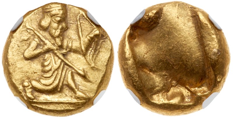 Achaemenid Empire. Ca. 420-375 BC. Gold Daric (8.34 g). Persian king in kneeling...