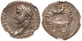 Nero Claudius Drusus. Silver Denarius (3.74 g), died 9 BC. Lugdunum, under Claudius, AD 41/2. NERO CLAVDIVS DRVSVS GERMANICVS IMP, laureate head of Ne...
