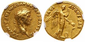 Claudius. Gold Aureus (7.77 g), AD 41-54. Rome, AD 50/1. TI CLAVD CAESAR AVG P M TR P X IMP P P, laureate head of Claudius right. Reverse: PACI AVGVST...