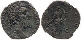 Didius Julianus, AE Sestertius (17.76 g) AD 193. Rome. IMP CAES M DID SEVER IVLIAN AVG, laureate head of Didius Julianus right. Reverse: [P M T]R P CO...