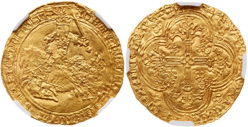 Jean II Le Bon (1350-1364). Gold Franc a Cheval, undated (3.77g). Armored King o...