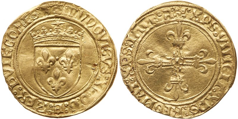 Louis XII (1498-1515). Gold Ecu d'or au soleil, de Provence, undated (3.37g). Th...