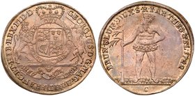 Brunswick-L&uuml;neburg. George I, King of England (1714-1727) Silver Taler, 1722-C. Crowned and supported arms in the Order of the Garter band, motto...