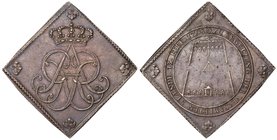 Saxony. Friedrich August I (1694-1733). Silver Klippe Shooting Taler, 1708. Crowned AR monogram. Rev. Shooting range in center with band around (Dav 2...