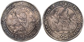 Saxe-Altenburg. Four Sons of Friedrich Wilhelm I of Weimar (1602-1625). Silver Taler, 1623-WA. Half-figure right dividing date. Rev. Three half figure...