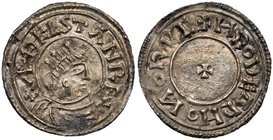 Aethelstan (924-939), Silver Penny, portrait type, Norwich Mint, moneyer Hrodgar. Crowned and draped bust right extending to bottom of coin, legend wi...