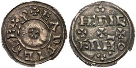 Eadwig (955-959), Silver Penny, non-portrait type. North Eastern York group with large lettering, two-line type, moneyer Heriger, small cross patt&eac...