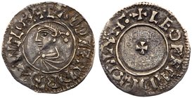 Edward the Martyr (975-978), Silver Penny, London Mint, Moneyer Leofstan. Draped diademed portrait left, legend with inner linear circle and outer bea...