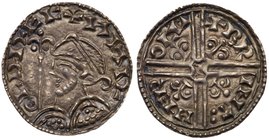 Harold I (1035-40), Silver Penny, fleur de lis type (c.1038-40), London Mint, moneyer Brittmaer. Diademed bust left with sceptre, legend and outer bea...