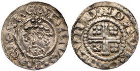Henry II (1154-89), Silver Penny, short cross type (1180-89), class Ib, London Mint. Moneyer Davi, facing crowned head with linear collar, hand holdin...
