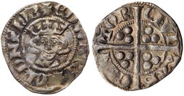 Edward II (1307-27), Silver Penny, long cross type, Canterbury Mint, class 11b (c.1310-14). Facing crowned bust in beaded circle, pellet eyes, legend ...