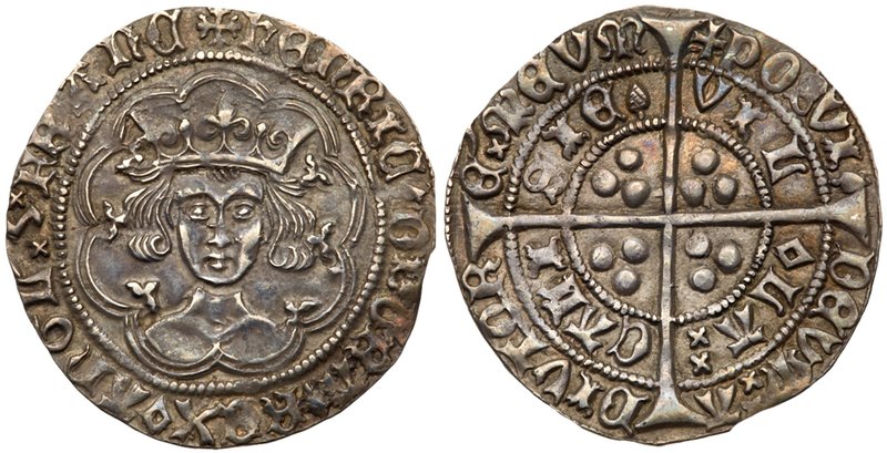 Henry VI, first reign (1422-61), Silver Groat of Fourpence, pinecone mascle issu...