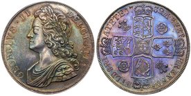 George II (1727-60), Silver Proof Crown of Five Shillings, 1732. Young laureate and draped bust left, legend and outer toothed border surrounding, GEO...