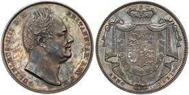 William IV (1830-37), Silver Proof Crown of Five Shillings, 1831. Engraved by William Wyon, bare head right, W.W. incuse on truncation, legend and out...