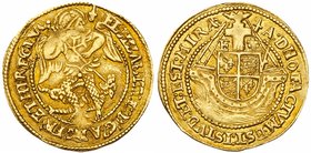 Elizabeth I (1558-1603), Gold Half Angel, Undated (2.55g)Charles II (1660-1685). Silver Medal, 1667. Peace with Holland. 56mm. 74.32g. By J. Roettier....