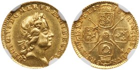 George I (1714-27), Gold Quarter Guinea, 1718. Laureate head right, Latin legend and toothed border surrounding, GEORGIVS. D.G. M.B.FE. ET. HIB. REX. ...
