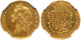 George II (1727-60), Proof Gold Half-Guinea, 1728. Young laureate head left, legend GEORGIVS. II. DEI. GRATIA. toothed border around rim both sides, R...
