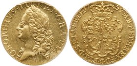 George II (1727-60), Gold Guinea, 1759. Old laureate head left, legend surrounding, GEORGIVS. II. DEI. GRATIA. Rev. crowned quartered shield of arms, ...