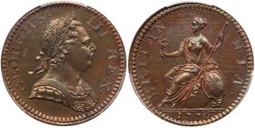 George III (1760-1820), Copper Proof Halfpenny, 1770. Laureate and cuirassed bust right, Latin legend and toothed border surrounding, GEORGIVS. III. R...