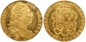 George III (1760-1820), Gold Proof Guinea, 1774. Fourth laureate head right, GEORGIVS .III DEI.GRATIA., Rev. crowned quartered shield of arms, date ei...
