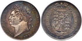 George IV (1820-30), Silver Shilling, 1824. First laureate head left, B.P. for Benedetto Pistrucci below neck, legend and toothed border surrounding, ...