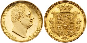 William IV (1830-37), Gold Proof Half-Sovereign, 1831. Struck on the small size flan, bare head right, legend and toothed border surrounding, GULIELMU...