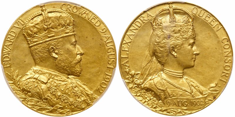 Edward VII (1902-1910), Gold Coronation Medal, 1902 (17.2g). 31 mm. By G. W. De ...