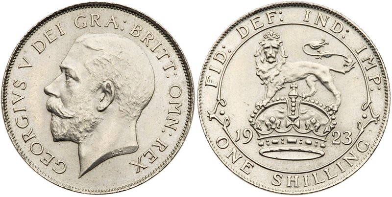 George V (1910-36), Nickel trial pattern Shilling, 1923. Bare head left, recut s...