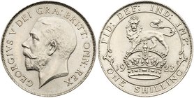 George V (1910-36), Nickel trial pattern Shilling, 1923. Bare head left, recut shallow portrait, BM on truncation for engraver Bertram MacKennal, Lati...