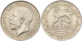 George V (1910-36), Nickel trial pattern Shilling, 1924. Bare head left, recut shallow portrait, BM on truncation for engraver Bertram MacKennal, Lati...