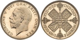 George V (1910-36), Proof half-Silver Florin, 1935, V.I.P. issue for Silver Jubilee year. Bare head left with raised BM for Bertram Mackennal on trunc...