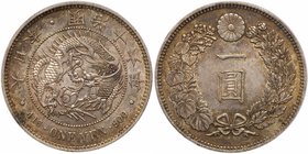 Mutsuhito (1867-1912). Silver 1-Yen, Meiji 16 (1883). (JNDA 01-10; KM Y-A25.2). In PCGS holder graded MS 63, lightly toned. Value $1,100 - UP