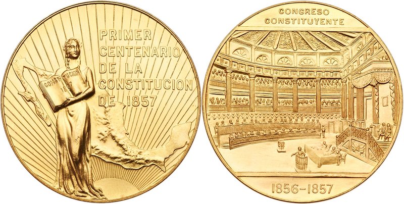 Centennial of the Constitution, Gold Medal (50 Pesos), 1957 (41.68g). Mint issue...