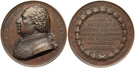Medal. Bronze. 49.7 mm. By Andrieu. On the Departure of General Graf Mikhail Semyonovich Vorontsov from France, 1818.
 Slg Julius--, Diakov--. Louis ...