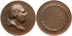 Medal. Bronze. 40.6 mm. By Barre. In Honor of General Alexeeff, 1818. 
Louis XVIII bust left / Six-line French legend, date below within wreath, lege...