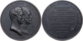 Medal. Cast Iron. 81 mm. By V. Alexeev. Grand Duke Nicholas Nikolaevich
 – 25 Years as Chief of the Life Guards Uhlan Regiment, 1831 (1856). Diakov 6...
