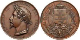 Medal. Bronze. 45 mm. By Roquelay. On the Taking of Sebastopol, 8 September 1855.
Laureate head of napoleon III left / Five-line legend on crowned sh...