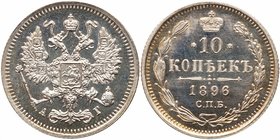 10 Kopecks 1896 CПБ-AГ. 
Bit 146, Sev 4027. Choice brilliant Proof