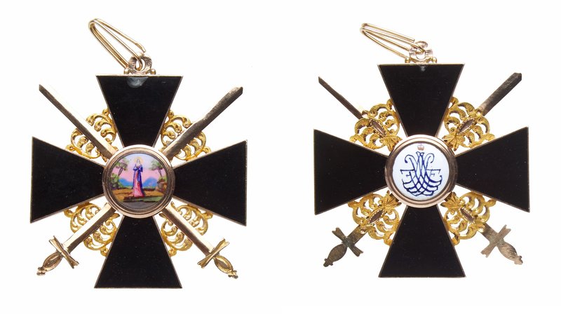 ORDER OF ST. ANNE. Cross. 2nd or possibly 1st Class. Military Division. Flat bla...