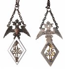 Alexander Military School, Moscow Jetton. 
Alexander Military School, Moscow Jetton. Silver, white and red enamels. Unmarked. Imperial eagle, cipher ...