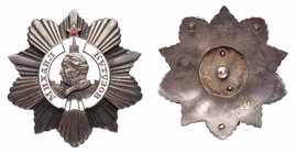 Researched Order of M. Kutuzov 2nd Class. Type 2. Award # 350.
Silver, red and white enamels. Type 2, screwback, with 3-riveted reverse. HAND-ENGRAVE...