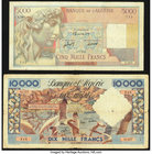 Algeria Banque de l'Algerie 5000; 10,000 Francs 4.7.1947; 2.2.1956 Pick 105; 110 Two Examples Fine. 

HID09801242017