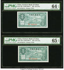 China Farmers Bank of China 20 Cents 1937 Pick 462 Two Consecutive Examples PMG Choice Uncirculated 64 EPQ; Gem Uncirculated 65 EPQ. 

HID09801242017