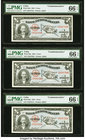Cuba Banco Nacional de Cuba 1 Peso 1953 Pick 86a Three Consecutive Examples PMG Gem Uncirculated 66 EPQ (3). 

HID09801242017